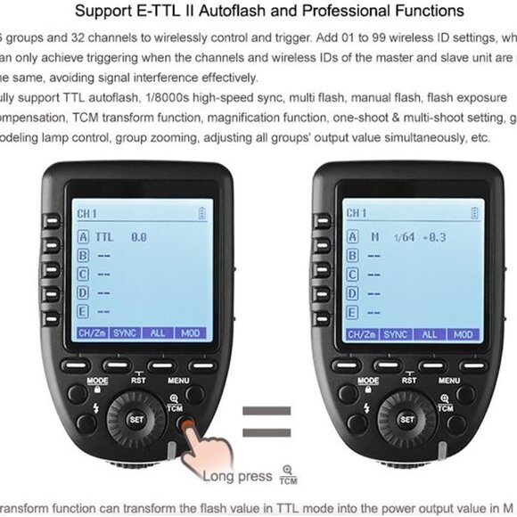Godox XPro-C TTL Wireless Flash Trigger Transmitter 2.4G X System HSS 1/8000s Fo - Picture 5 of 10